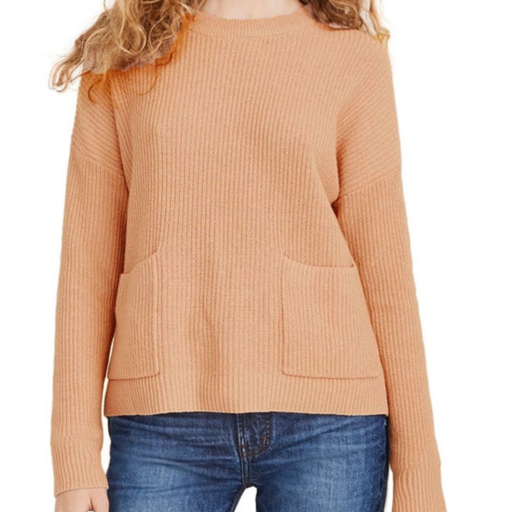 Madewell Tan Patch Pocket Pullover Sweater Sz M